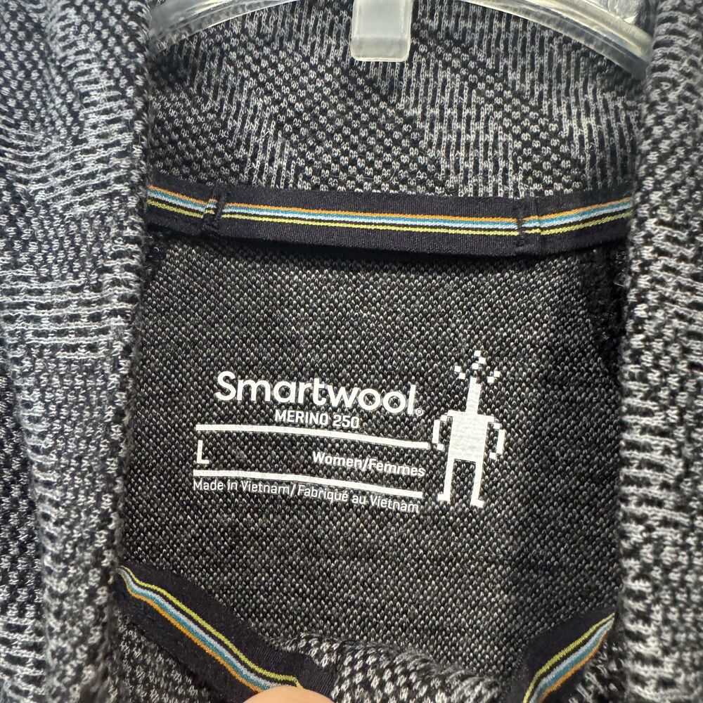 Smartwool Quarter Zip Merino 250 Sweater Gray Base Layer Gorpcore Women Large - Picture 2 of 9